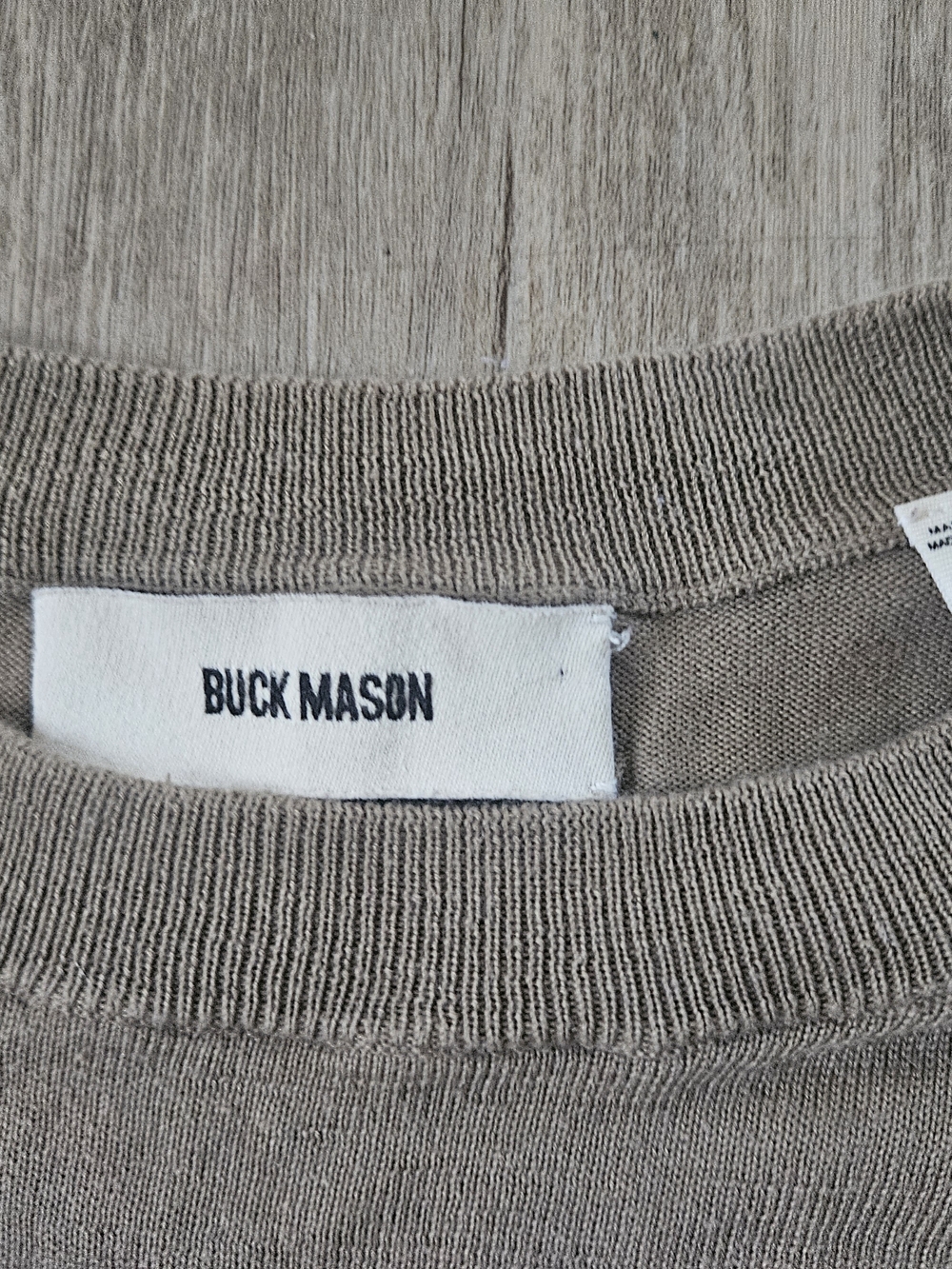 Buck Mason Men's Tan Como Cashmere Cotton Blend Crewneck T-Shirt Medium - Picture 2 of 7